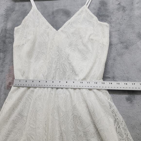 Bailey Blue Dress Womens L White Crochet Lace Strappy V-Neck Back Cutout Mini - Picture 8 of 10